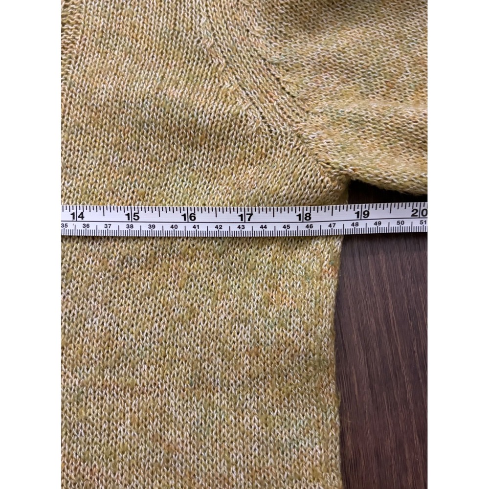 Christopher & Banks Avocado Cable Knit Sweater 3/4 Sleeve M Boho Preppy Fall - Picture 3 of 5